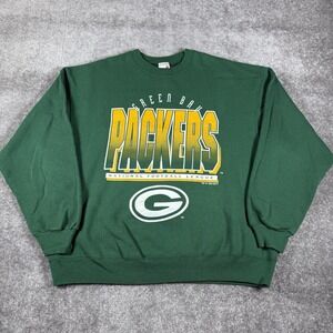 Vintage Green‎ Bay Packer Sweatshirt Men's XL Green Artex NFL Crew Neck USA Made